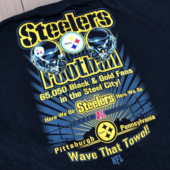 Pittsburgh Steelers Football Black "Steelers Wave That Towel” Men’s XL T-Shirt - Picture 6 of 7